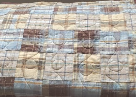 Brown n Blue Baby Quilt