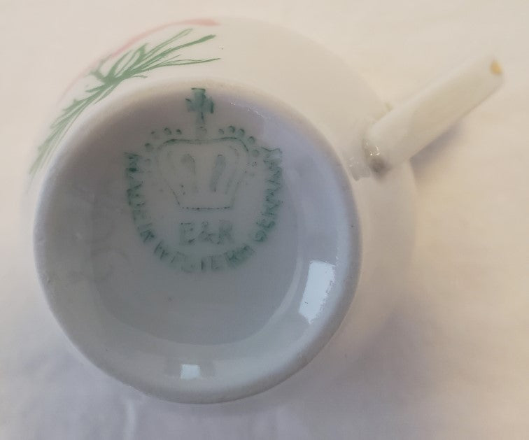 Ebeling & Reuss Pink Flowered Demitasse Tea Cup