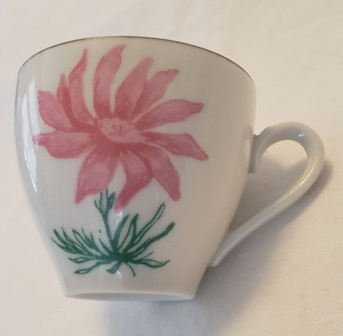 Ebeling & Reuss Pink Flowered Demitasse Tea Cup