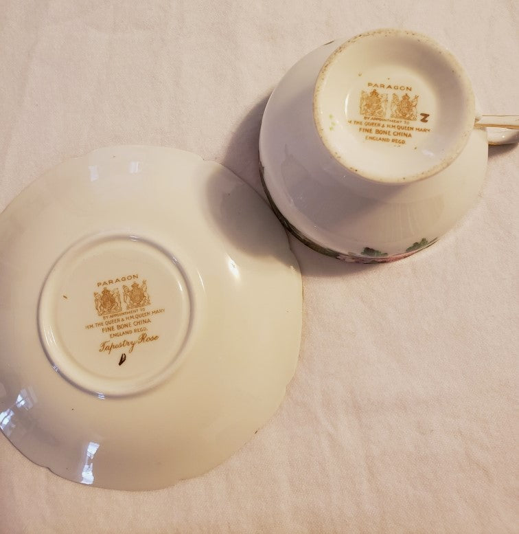 Paragon "Tapestry Rose" Tea Cup and Saucer Set