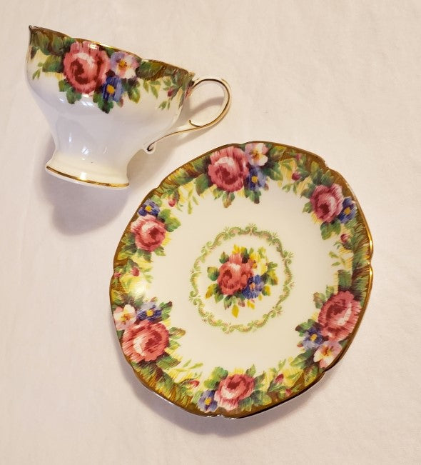 Paragon "Tapestry Rose" Tea Cup and Saucer Set