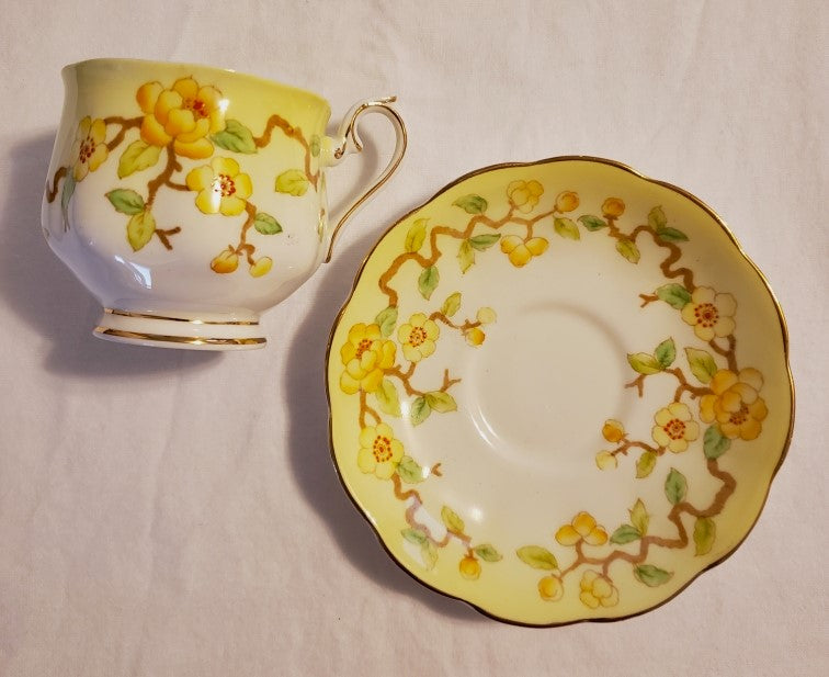 Royal Albert Yellow Blossom Tea Cup and Saucer