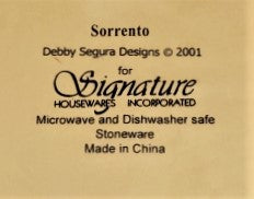 Signature Housewares "Sorrento" by Debbie Sagura 2001 Dinner Plate