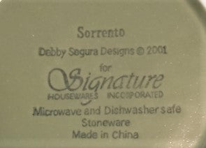 Signature Housewares "Green Oregano" Sorrento by Debby Sagura 2001 Salad Plate