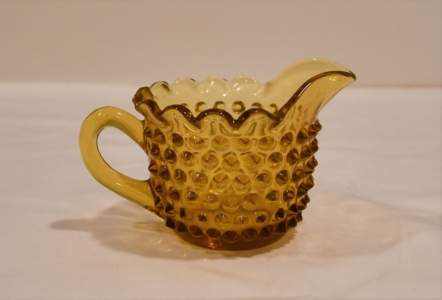Fenton Amber "Hobnail" Creamer