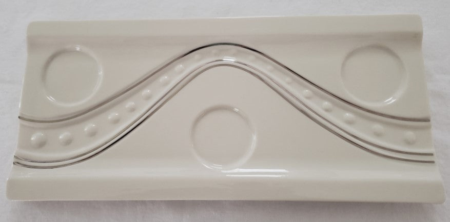 Belleek Living Silver Ripple Votive Tray