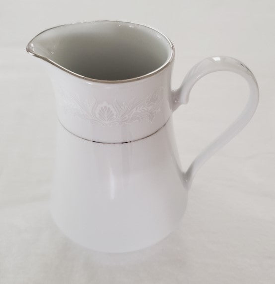 Crown Ming White and Platinum Creamer