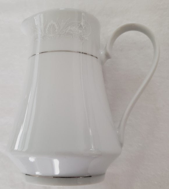 Crown Ming White and Platinum Creamer