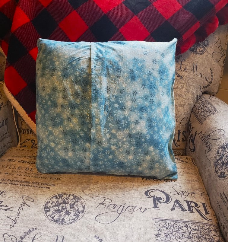 Sparkly Blue 16" Christmas Pillow Cover