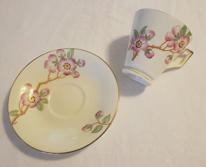 Delphine Cherry Blossoms Tea Cup and Saucer Set