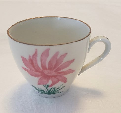 Ebeling & Reuss Pink Flowered Demitasse Tea Cup