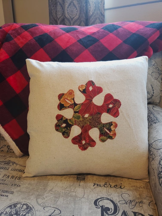 16 " Holly Snowflake Pillow Cover