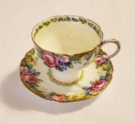 Paragon "Tapestry Rose" Tea Cup and Saucer Set