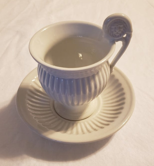 RPM (Royal Porzellan-Manufaktur) White Porcelain Tea Cup and Saucer