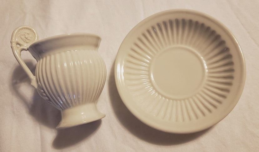 RPM (Royal Porzellan-Manufaktur) White Porcelain Tea Cup and Saucer