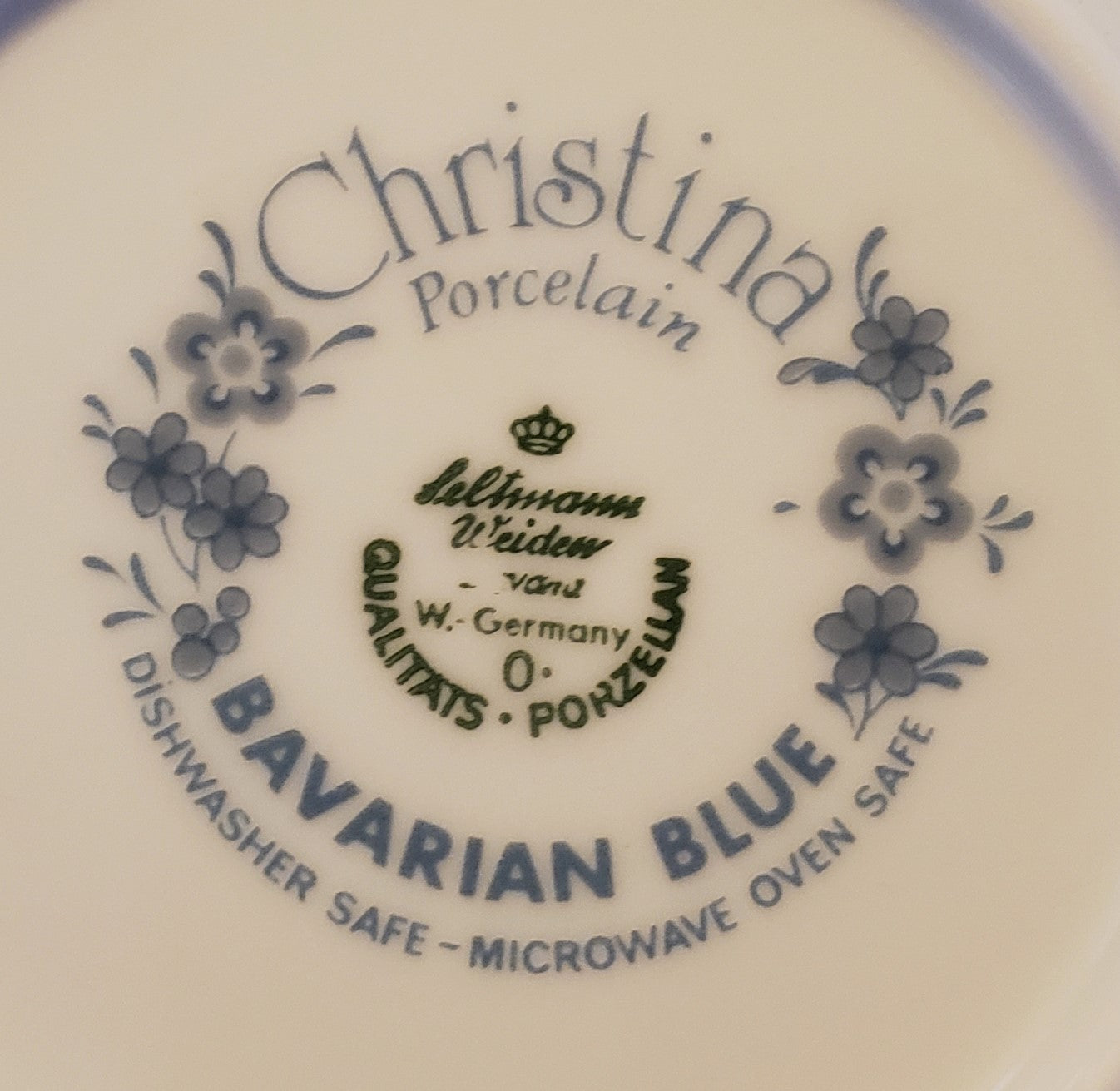 Seltmann Weider Christine Porcelain "Bavarian Blue" Bread and Butter Plate
